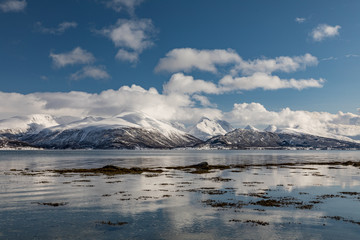 snow covered mountains