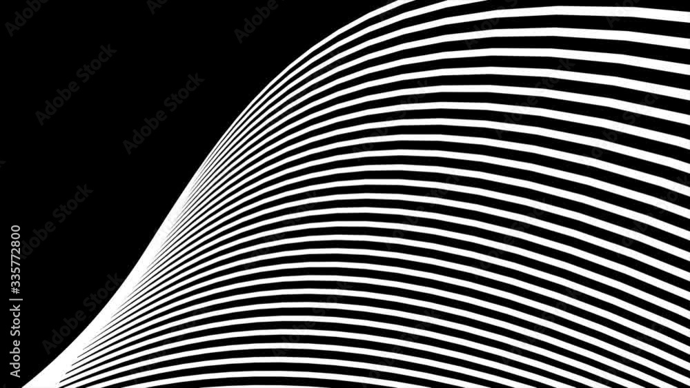 Aufkleber digital white wave at black background abstract title blurred animation of particle seamless.