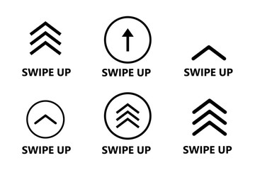 Swipe up. Set of buttons for social medias. Instagram concept