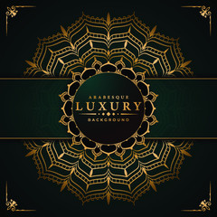 
Luxury ornamental mandala design background  with golden 
arabesque pattern arabic islamic east style