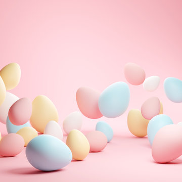 Pastel Easter Eggs Background