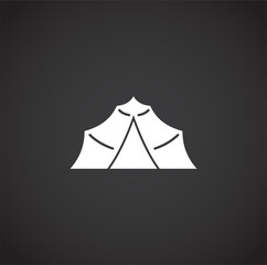 Tent related icon on background for graphic and web design. Creative illustration concept symbol for web or mobile app