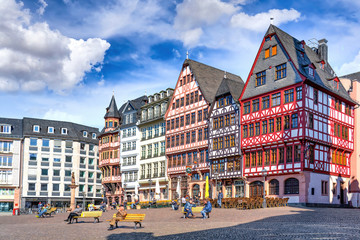 Frankfurt am Main, Ostzeile am Römerberg - obrazy, fototapety, plakaty