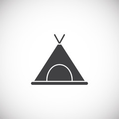 Fototapeta premium Tent related icon on background for graphic and web design. Creative illustration concept symbol for web or mobile app
