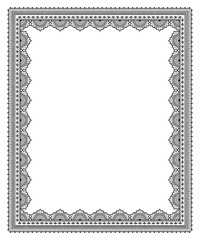 Frame in eastern tradition. Stylized with henna tattoos decorative pattern for decorating covers for book, notebook, casket, magazine, postcard and folder. Flower mandala in mehndi style.