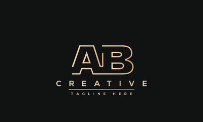 Obraz premium AB Letter logo Design Template Vector. Modern letters A B, A&B Alphabet icon.
