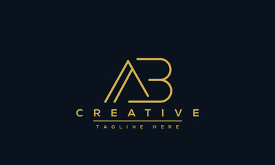 AB Letter logo Design Template Vector. Modern letters A B, A&B Alphabet icon.