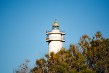 White lighthouse of Ibiza.