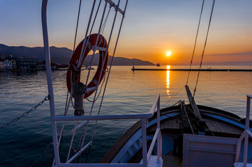 Sunset at sea from the ship