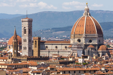 Fototapeta na wymiar FLORENCE Italy with the great dome of the Cathedral called Duomo di Firenze