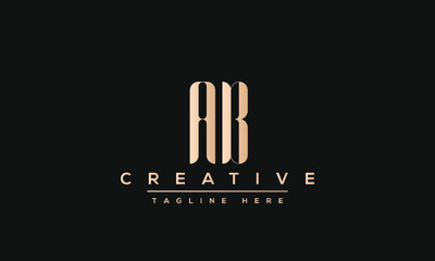 AB Letter logo Design Template Vector. Modern letters A B, A&B Alphabet icon.