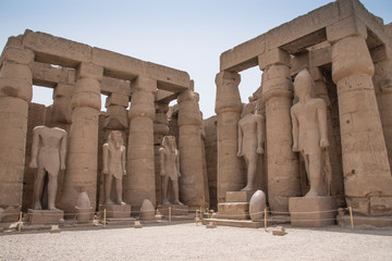 Fototapeta premium Temple of Luxor, located in the heart of ancient Thebes, consecrated to the god Amon, under his two aspects Amon-Ra, in Egypt, Africa