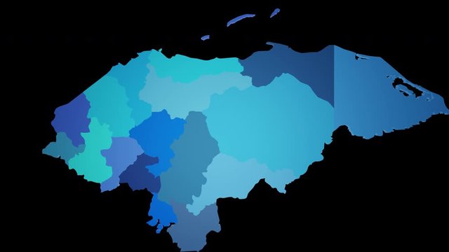 Map Honduras 3D - 3 Videos with transparency