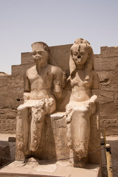 Temple of Luxor, located in the heart of ancient Thebes, consecrated to the god Amon, under his two aspects Amon-Ra, in Egypt, Africa