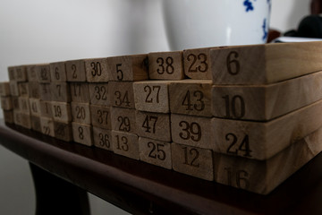 Wooden numbers