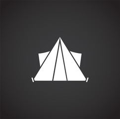 Tent related icon on background for graphic and web design. Creative illustration concept symbol for web or mobile app