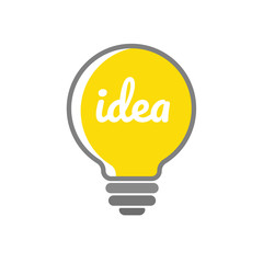 Fototapeta premium Light bulb icon. The yellow light bulb symbolizes creativity and innovation. Isolated on white background