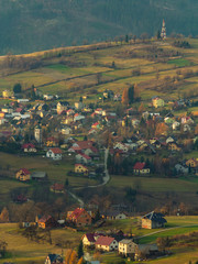 Wieś Koniaków w Beskidzie Śląskim 