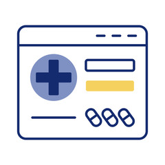webpage with medical cross health online line style