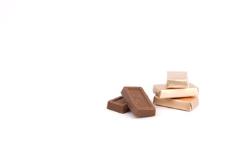 Chocolate, chocolates on a white background