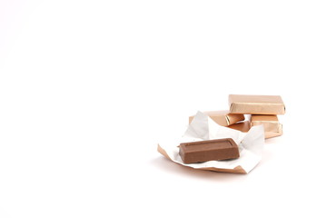 Chocolate, chocolates on a white background