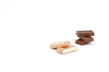 Chocolate, chocolates on a white background