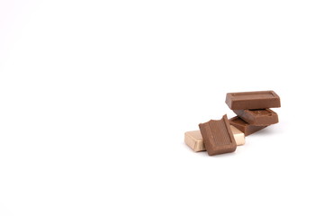 Chocolate, chocolates on a white background