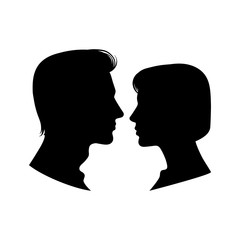 Woman and man profiles