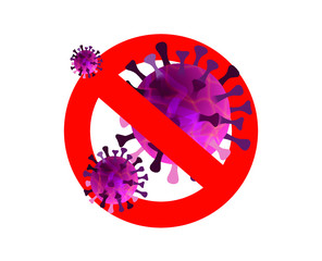 Forbidden Sign with Coronavirus