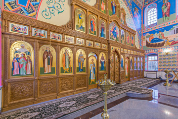 Eastern сhristian orthodox сhurch of Byzantine tradition. Traditional religious paintings and...
