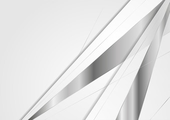 Grey and metallic abstract corporate technology background. Vector design
