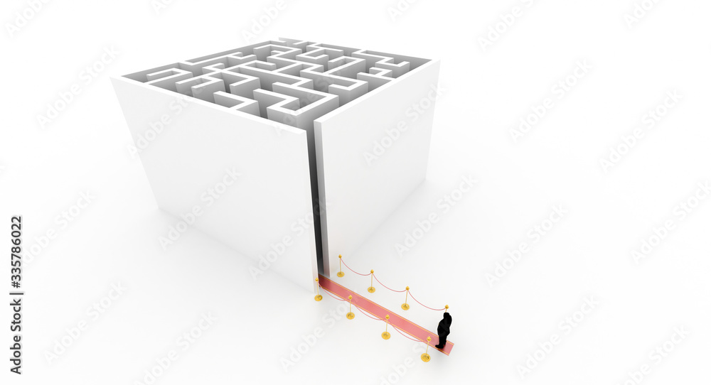 Poster maze background, risk and solution illustration concepts. original 3d rendering