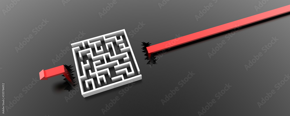 Aufkleber maze background, risk and solution illustration concepts. original 3d rendering