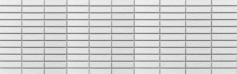 Panorama of White cement block wall seamless background and texture