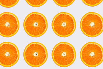Background pattern of circles of orange on a white background.