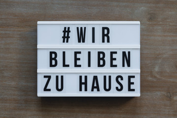 Lichtbox # Wir bleiben zu Hause