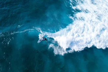 Fotobehang Surfer at the top of the wave © smspsy