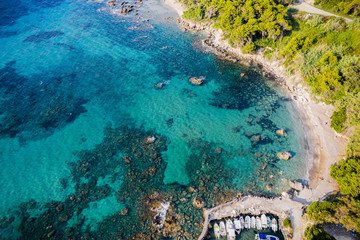 Aerial summer beach photo and sea 