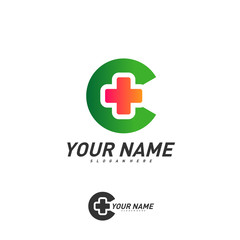 Obraz premium Initial C plus logo design vector template, Creative Health logo concepts