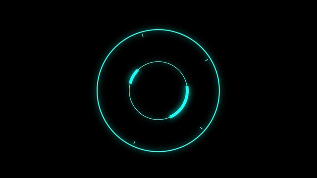 HUD element - futuristic loading pending screen, loopable parts, alpha mask included - motion graphic