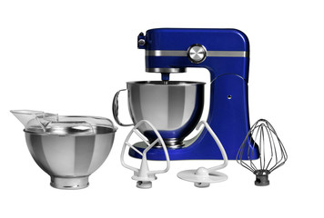 blue set of heavy duty food mixer