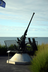 Geschütz in Arromanches-les-Bains, Normandie,