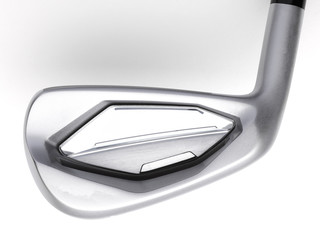 stainless golf club isolated on white