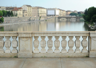 River seen from a city bridge