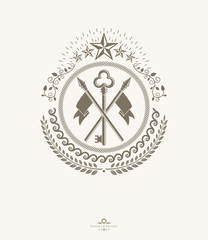 Old style heraldry, heraldic emblem, vector illustration.