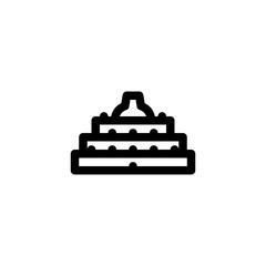 Borobudur Temple Indonesia Landmark Outline Icon Vector Illustration
