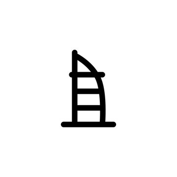 Burj Al Arab Dubai Landmark Outline Icon Vector Illustration
