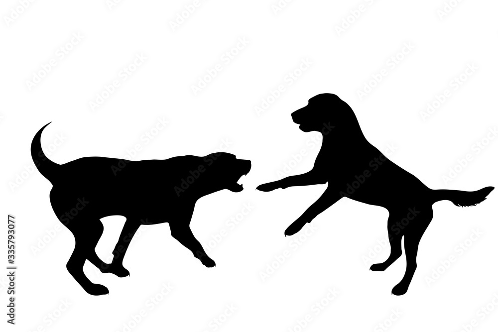 Sticker vector silhouette of dog on white background. symbol of animal.