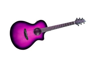 Obraz na płótnie Canvas purple guitar isolated on white