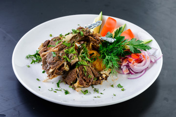 Cauldron kabob traditional Caucasian Uzbek dish